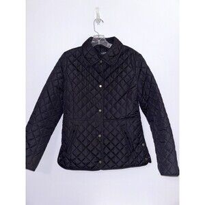 Lauren Ralph Lauren Womens Quilted Black Jacket Size Small Pockets
